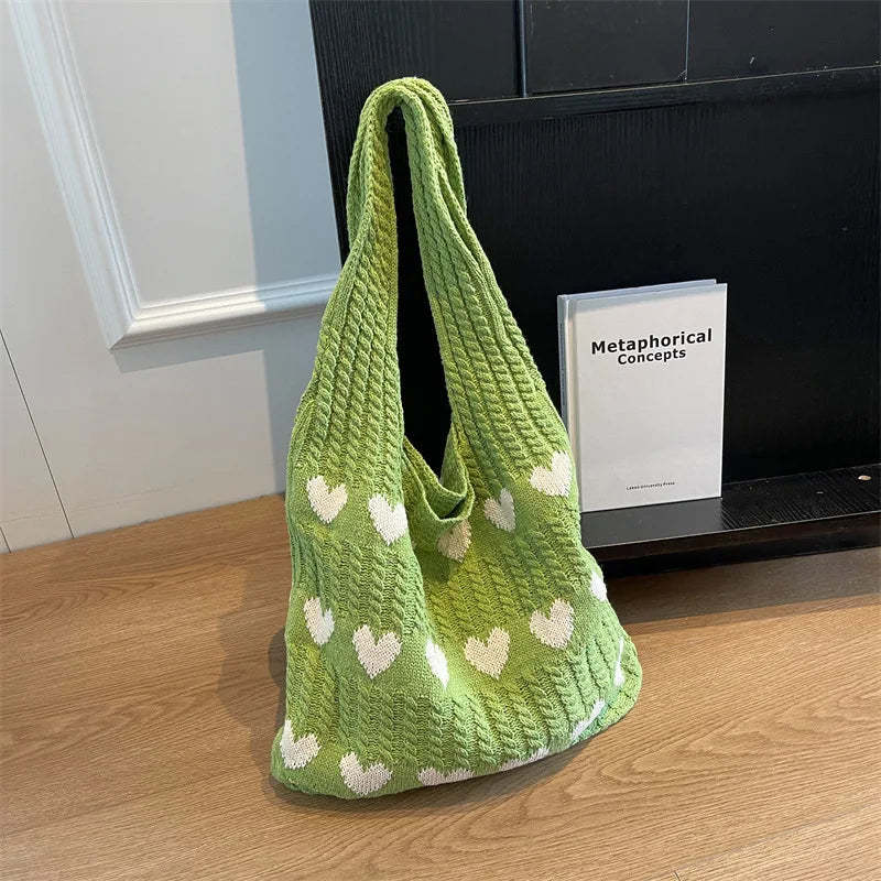 β€οΈ Cute Crochet Heart Bags π Stylish Casual Beach Tote π Fun & Versatile Fashion Companion! πβ¨ - Pixie Quill