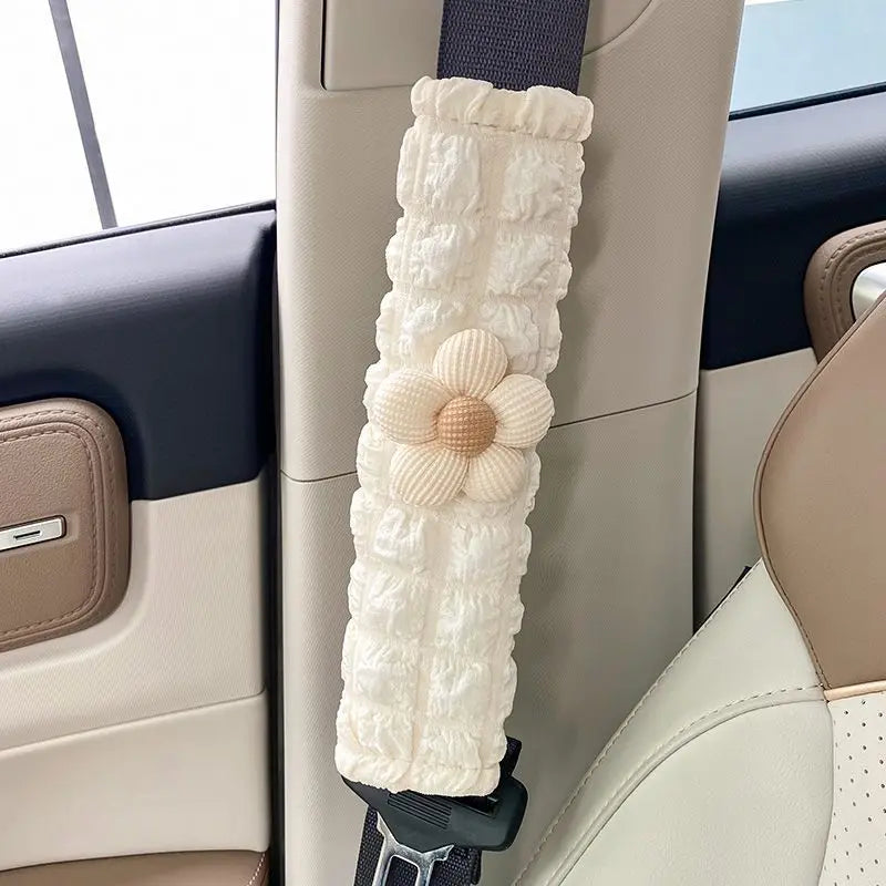 Kawaii Sunflower Car Seat Belt Cover πΌβ¨ Cute Car Accessories & Decor