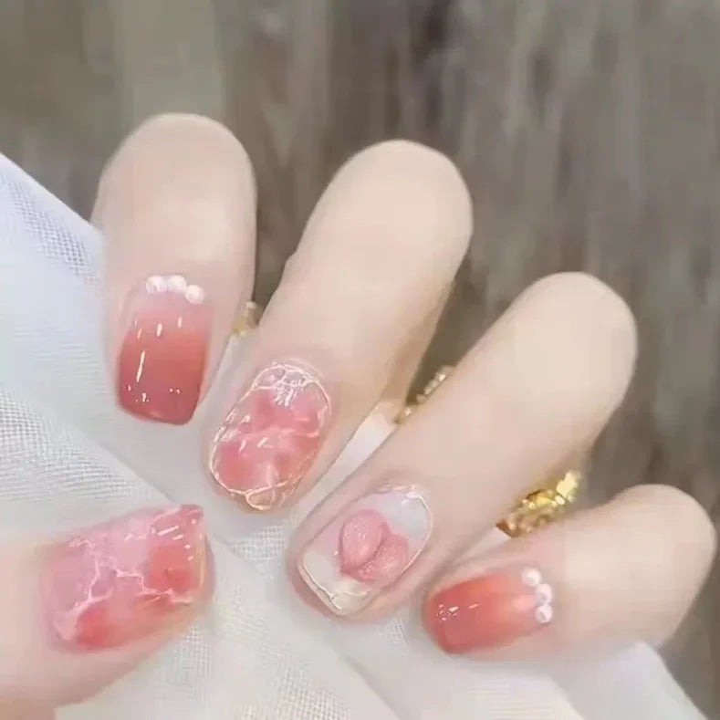 Cute Kawaii Bunny Press-On Nails 🐰✨ | 24 Pcs Full Coverage Acrylic Nail Art Set 🎨 | Reusable & Adorable Fake Nails with Tools! 💅🌸