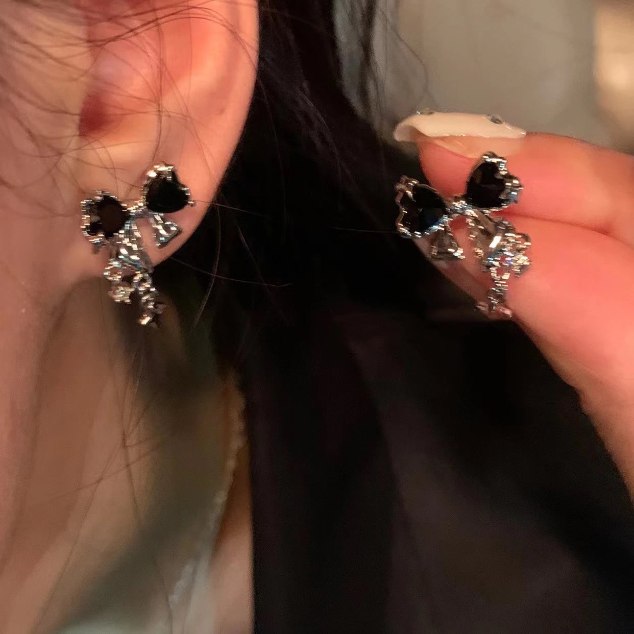 Kawaii Bowknot Pink Crystal Stud Earrings β¨π | Fashionable Zircon Jewelry for Women πΈπ | Perfect Gift for Party Girls!