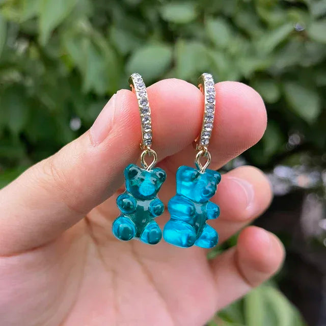 π Sweet Rainbow Bear Dangle Earrings π¬β¨ Cute Acrylic Drop Jewelry for Trendy Girls! π»π