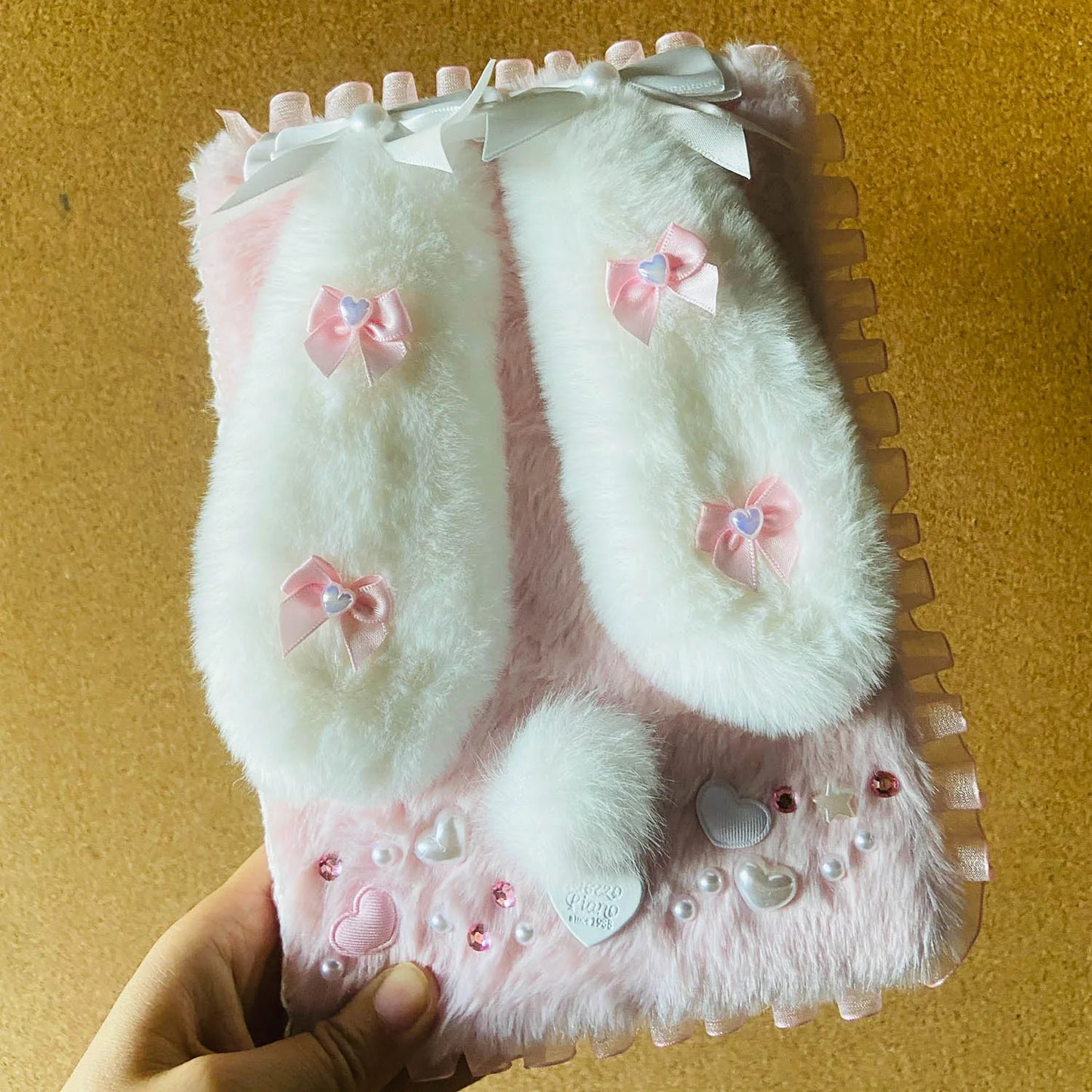 Charming A5 Plush Journal With Bunny Ears Diary Gift Fluffy Notebook 80 Sheets π°