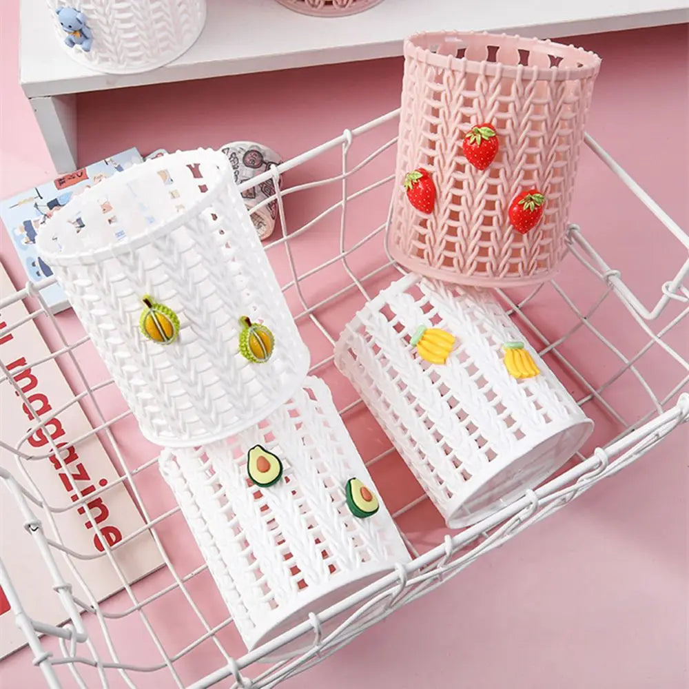 Kawaii Cartoon Vine Pen Holder πΏβ¨ Cute Makeup Brush & Stationery Organizer for Students π¨ποΈ
