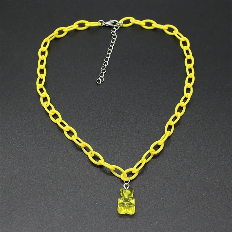 Kawaii Candy Bear Choker Necklace π¬β¨ | Cute Resin Jewelry for Girls & Women | Perfect Gift for Parties & Daily Wear ππ
