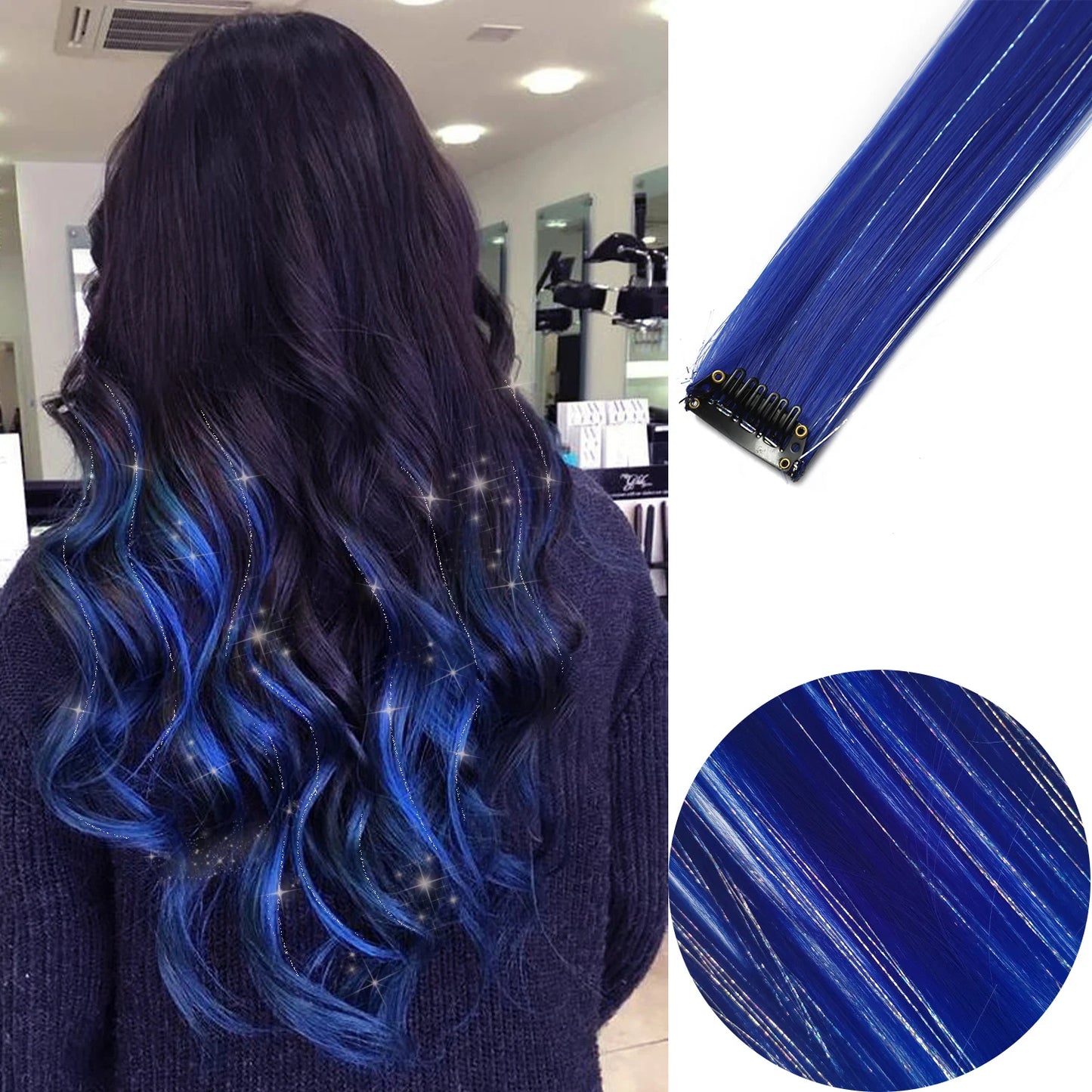 πβ¨ 6 Colorful Clip-In Hair Strands for Fun Party Looks - 22" Rainbow Dream Extensions! ππ - Pixie Quill