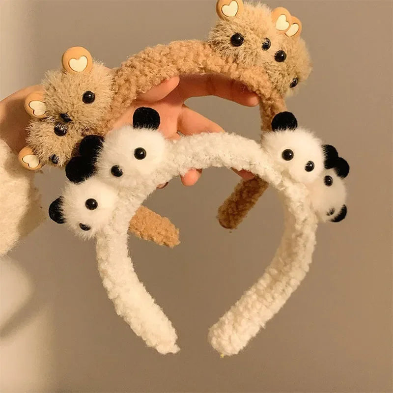 Kawaii Plush Bear Hairband π»π | Cute Anti-Slip Headband for Women | Adorable Face Wash Accessory πβ¨