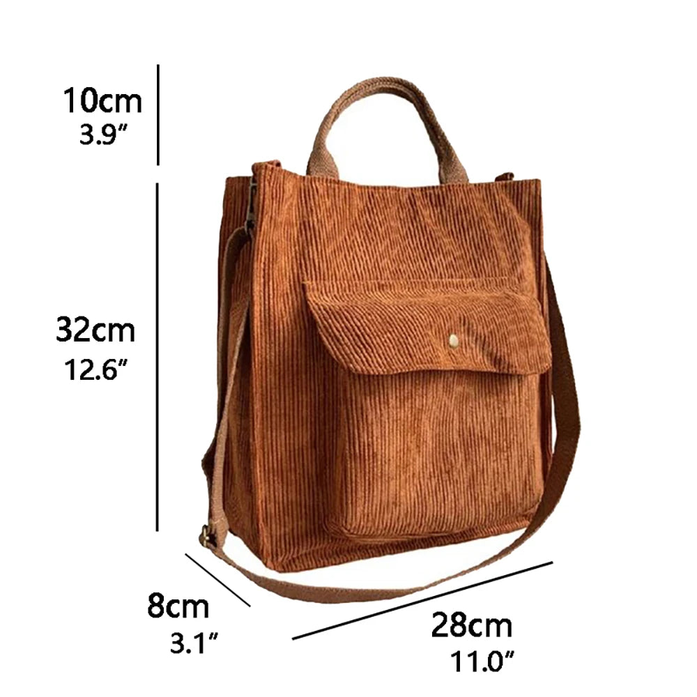 Charming Corduroy Cutie πβ¨ Large Tote for Stylish Adventures! ππΌ - Pixie Quill