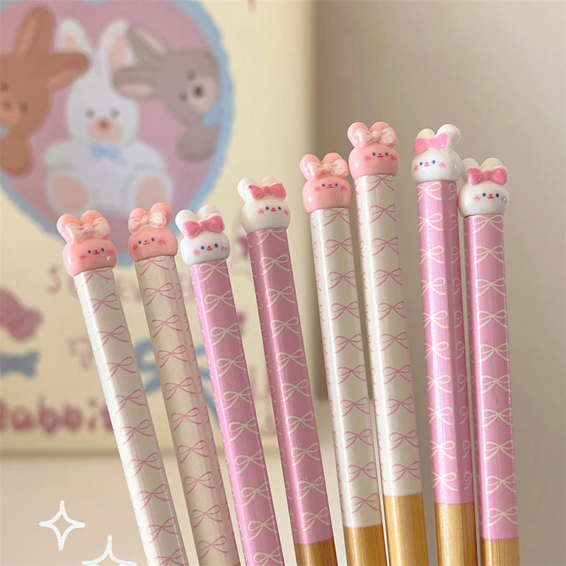 Bunny Love Chopsticks ππ - Whimsical Wooden Utensils for Sushi & Noodles - Fun for All Ages! ππ₯’ - Pixie Quill