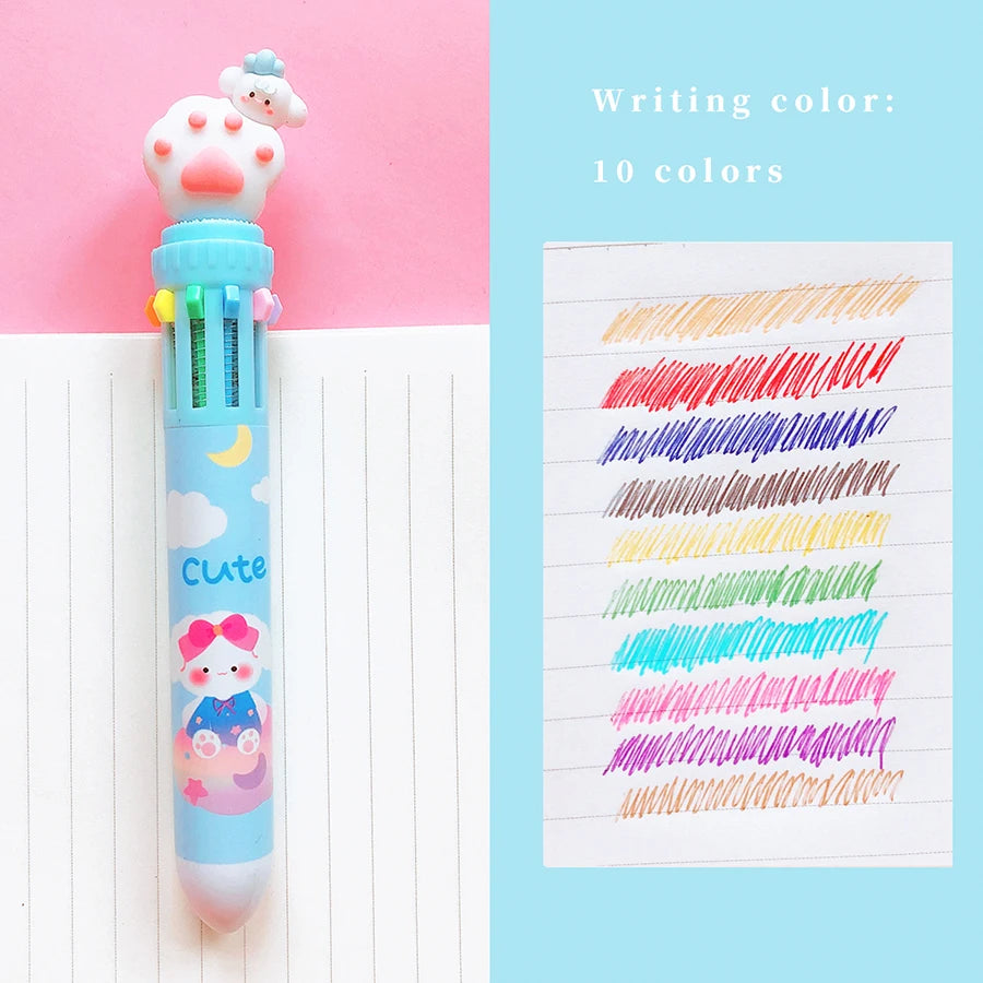 Kawaii Cat Paw Silicone Ballpoint Pen π | 10 Colorful Chunky Writing Tools for School & Office πΎβ¨