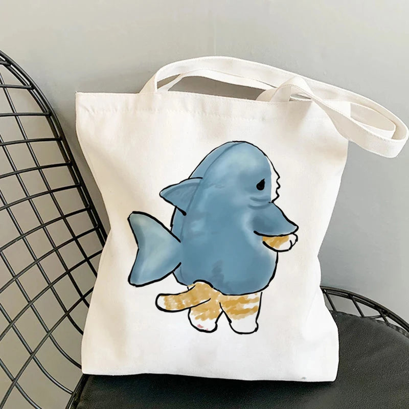β¨ Cute Cat Manga Tote Bag πΎ Fun Canvas Shopper for All Your Adventures! π - Pixie Quill