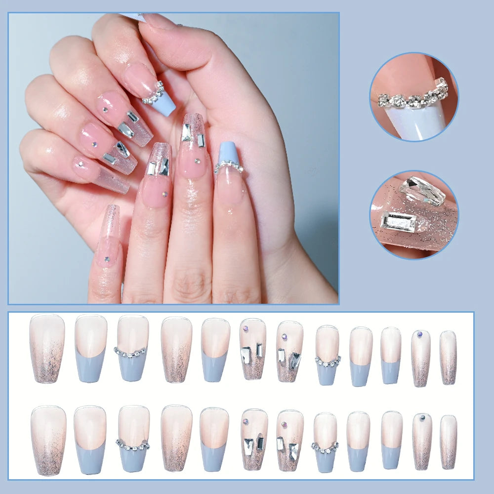Kawaii Blush Pink 3D Bowknot & Pearl Press-On Nails πβ¨ | 24pcs Adorable Fake Nail Tips for Cute DIY Manicures!