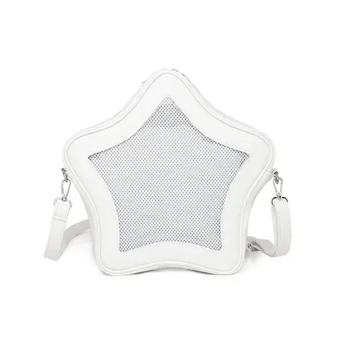 Y2K Cute Five Star Ita Bag Women Sweet Trend Crossbody Bag Popular Girl Transparent Bag Kawaii Personality Display Shoulder Bags