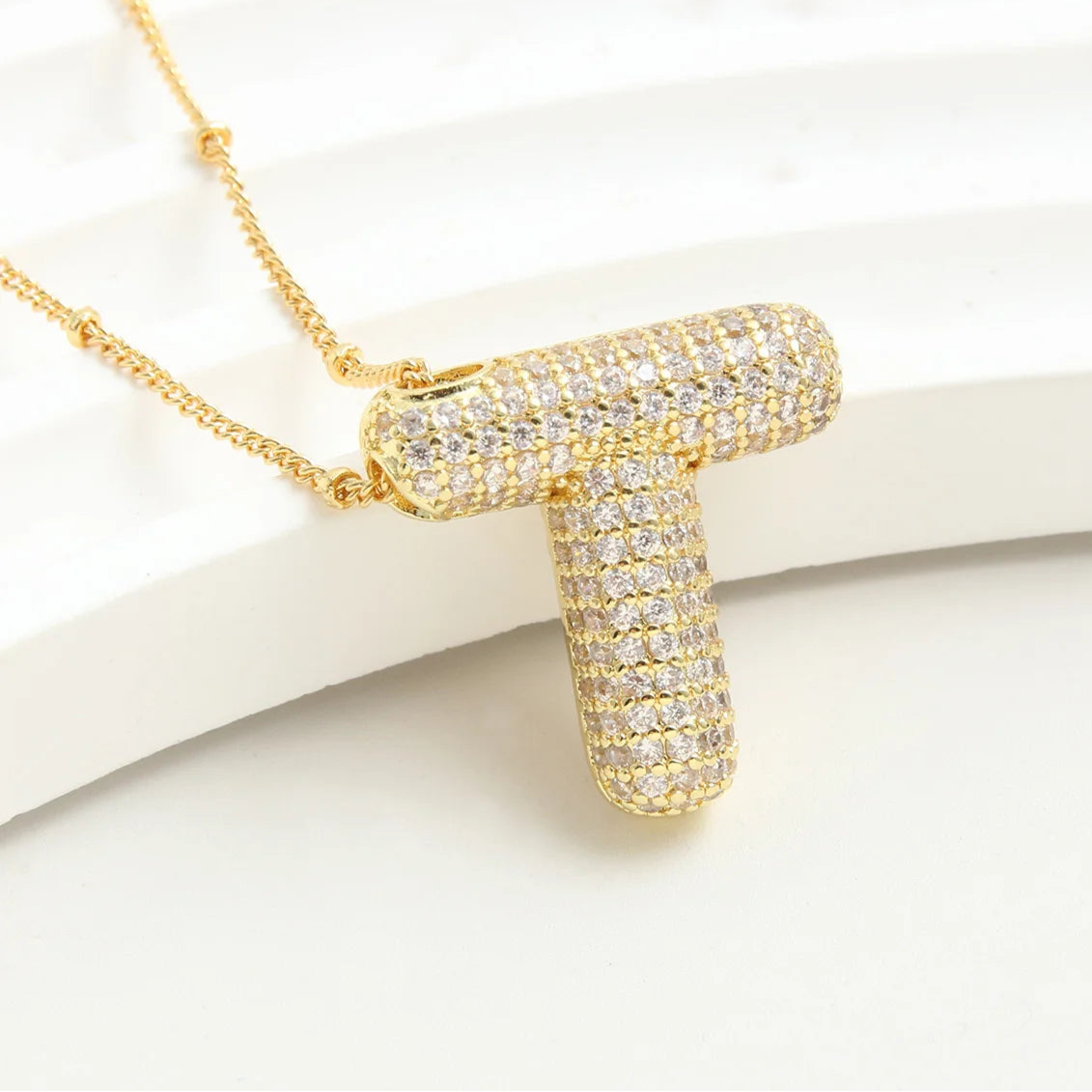 Kawaii Gold Plated Balloon Letter Necklace πβ¨ | Chunky Initial Pendant Jewelry for Trendy Women π©βπ€π