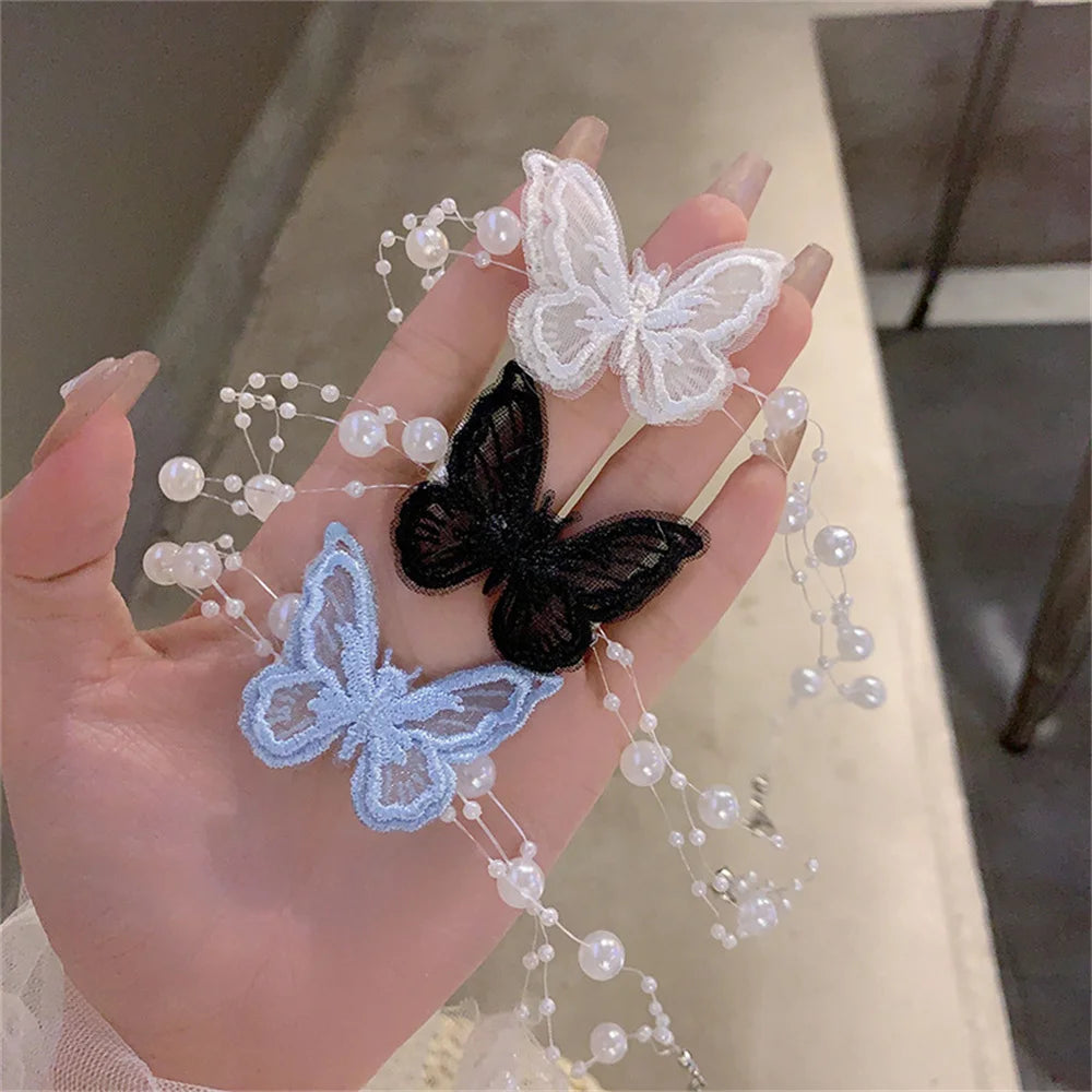 Kawaii Butterfly Choker Necklace with Imitation Pearls & Snake Chain β¨π Perfect for Party Vibes!