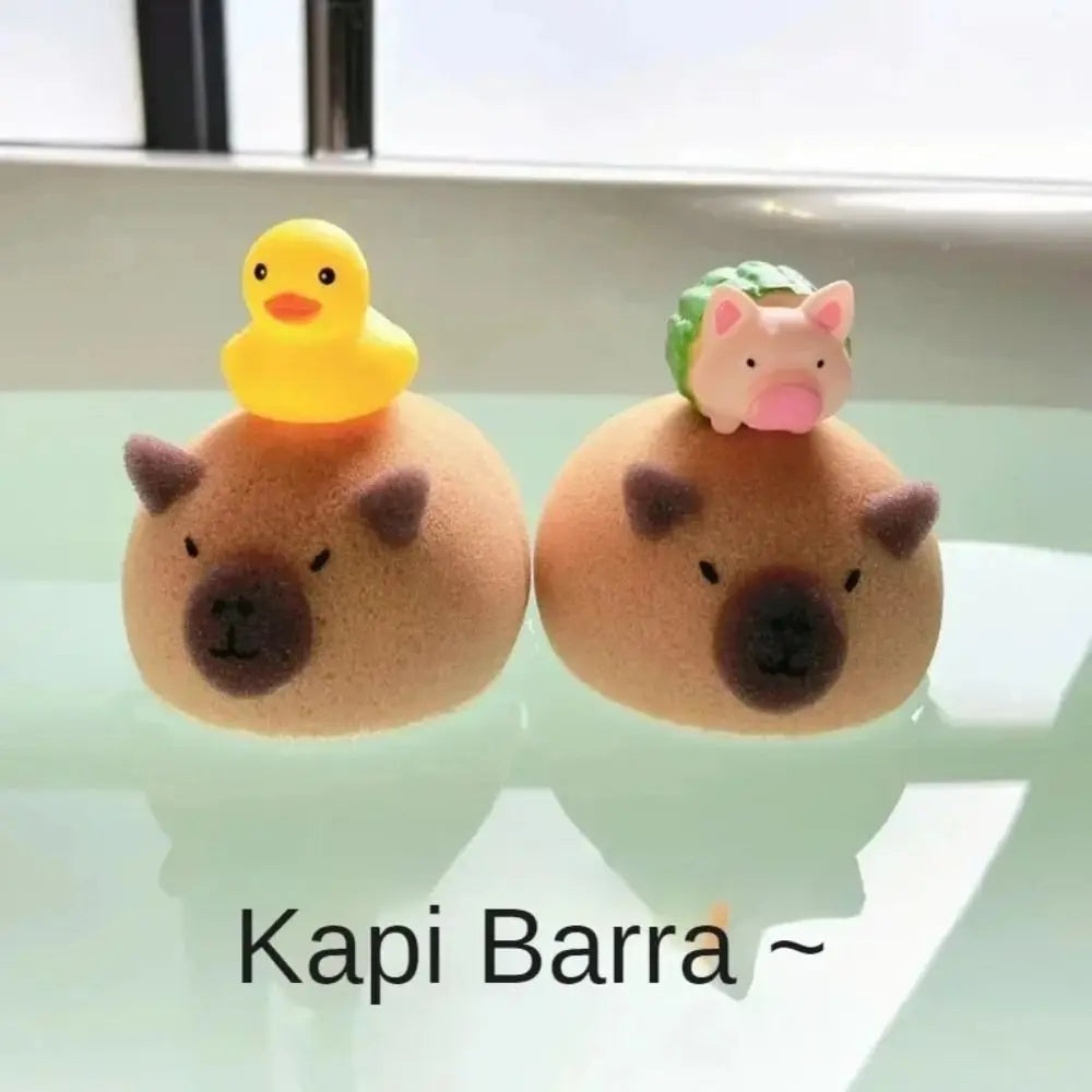 Kawaii Capybara Bath Sponge Ball πβ¨ β Adorable Body Exfoliator for Baby Showers & Home Spa Fun! π§Όπ