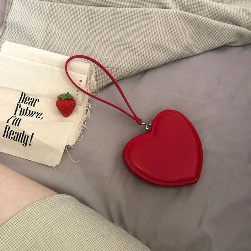 Kawaii Heart-Shaped Wallet for Women π | Cute PU Leather Coin Purse & Card Holder π | Stylish Clutch Bag for Girls π