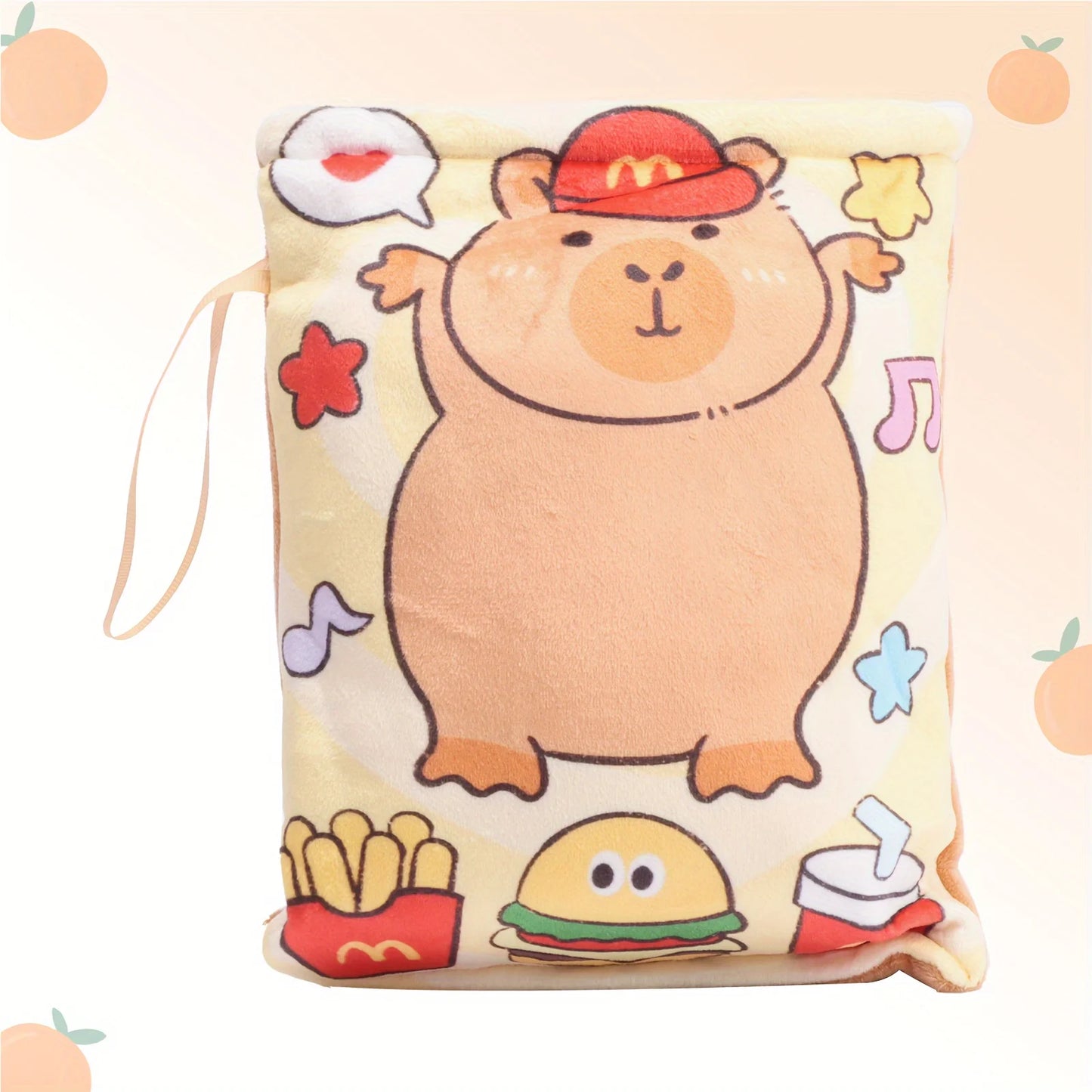 Adorable Kawaii Capybara Plush Snack Bag πΎπ - Cute & Soft Animal Bag with 4 Tiny Capybara Cubs!