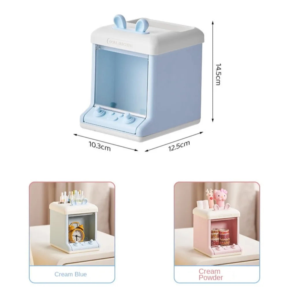 Kawaii Multi-Grid Penholder πΎβ¨ - Cute Cartoon Brush & Pencil Storage Rack for Desk Organization! ποΈπ