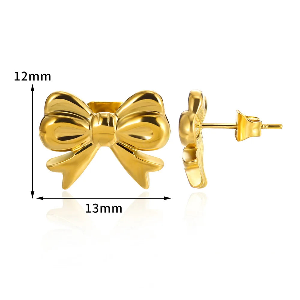 Charming Bow Stud Earrings πβ¨ | Kawaii Geometric Nail Design for Women | Cute Fashion Jewelry & Ear Accessories | Perfect Christmas Gift! ππ