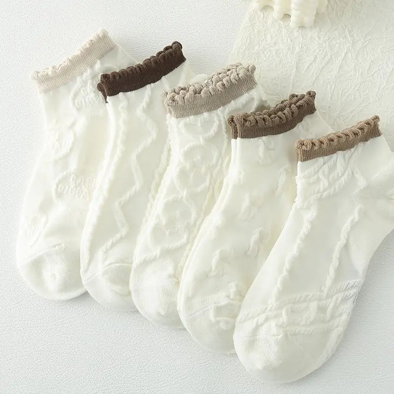 โจCute & Colorful 5-Pair Ankle Sock Set for Fun-Loving Girls! ๐ธ๐ - Pixie Quill