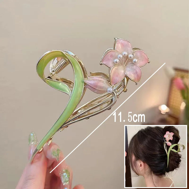 πΈβ¨ Sweet Floral Durian Hair Claw Clip - Adorable Ponytail Grabber for Trendy Girls! πΌπ