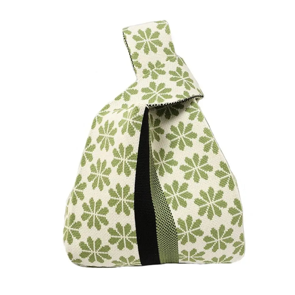Kawaii Floral Knit Wrist Bag πΈβ¨ | Adorable Mini Tote for Chic Students & Casual Outings ππ
