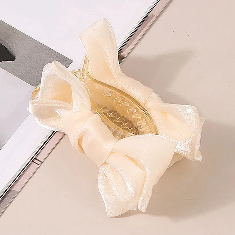 Kawaii Large Satin Bow Hair Claw πβ¨ Adorable Hair Accessory for Trendy Girls - 12CM Fashion Statement!