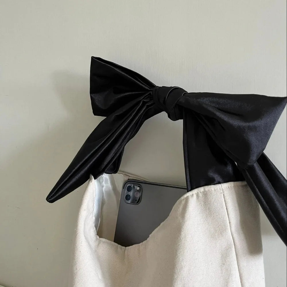 Adorable Y2k Bow-Knot Canvas Shoulder Bag πΈβ¨