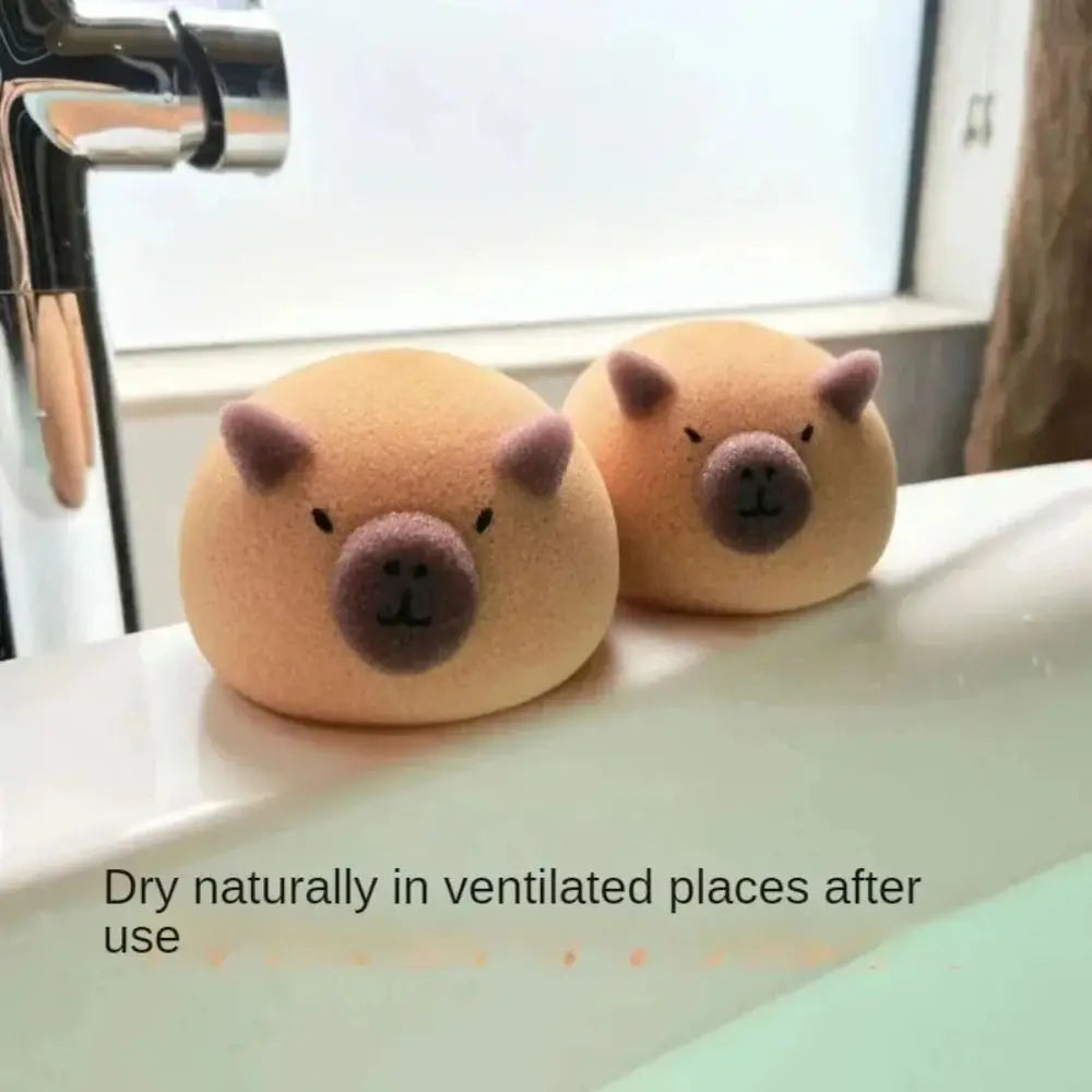 Kawaii Capybara Bath Sponge Ball πβ¨ β Adorable Body Exfoliator for Baby Showers & Home Spa Fun! π§Όπ