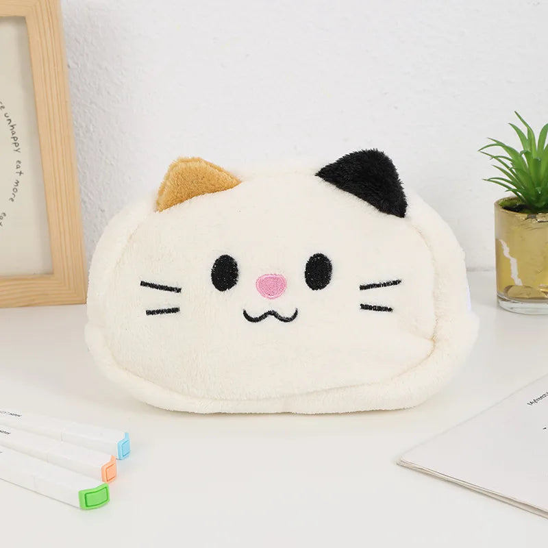 Adorable Kawaii Plush Cat Makeup Organizer π±β¨ - Fun Cosmetic Storage Bag & Pencil Case for Girls! ππ¨
