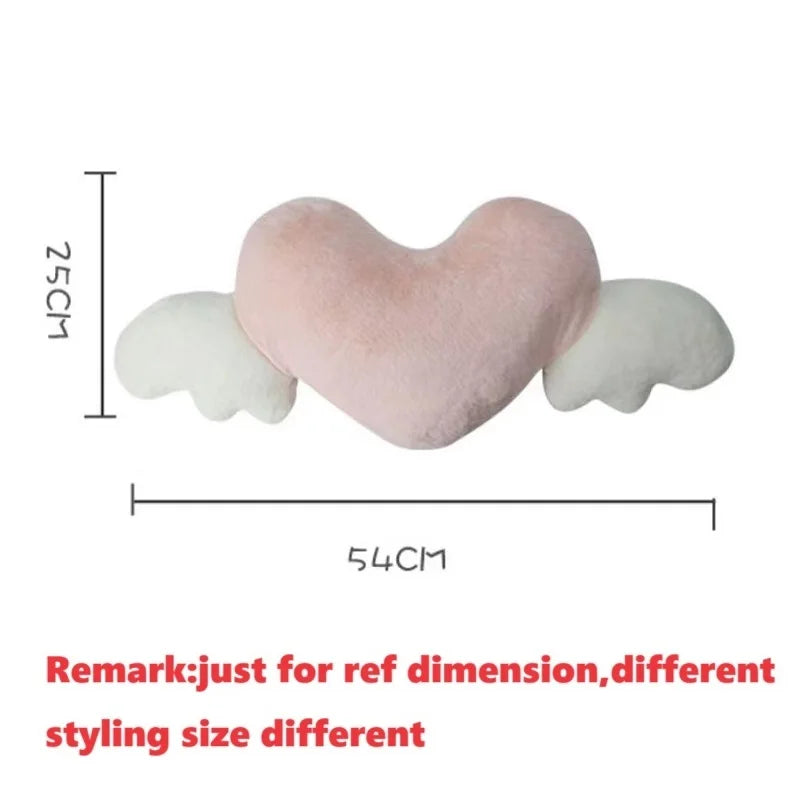 Cute Pink Heart-Shaped Plush Car Neck Pillow 💖✨ | Kawaii Headrest Cushion for Girly Car Decor 🚗💕