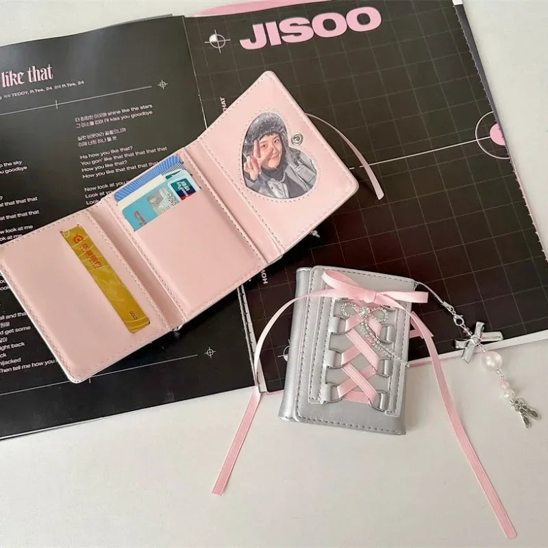 Kawaii Bow Mini Wallet for Women πβ¨ | Cute PU Leather Coin Purse in Y2K Style π | Adorable Casual Accessory π