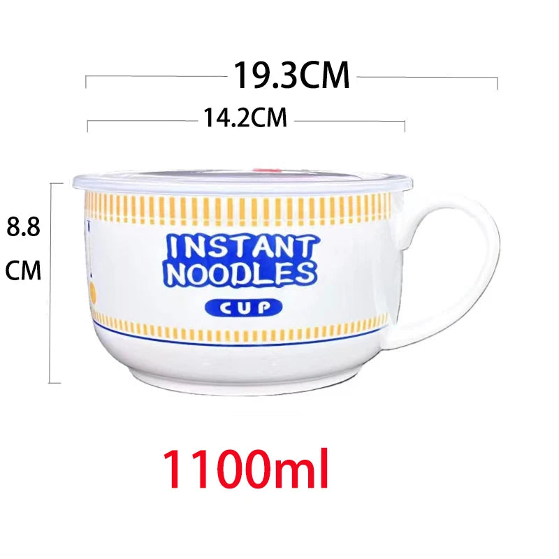 Kawaii Dreamy Ceramic Bowl πβ¨ | Super Large Japanese Mug for Noodles & Porridge | Perfect for Dorms & Offices π