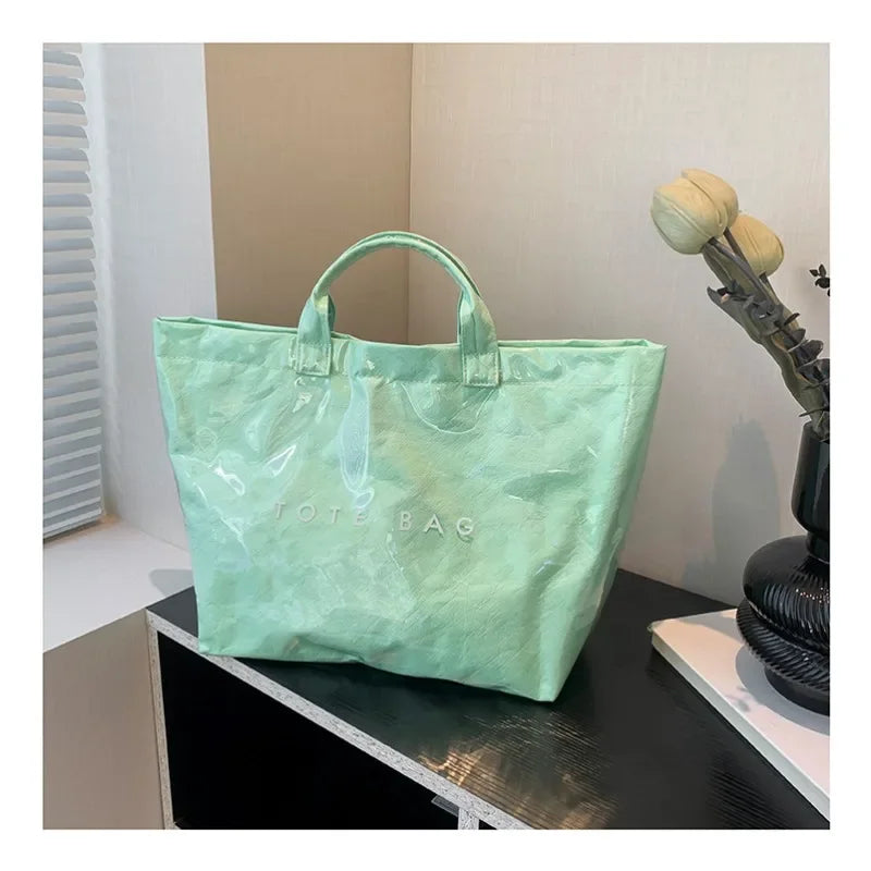 Kawaii Chic Clear Tote Bag πβ¨ | Stylish & Spacious Velcro Handbag for Women ππ | Perfect for Casual Outings!
