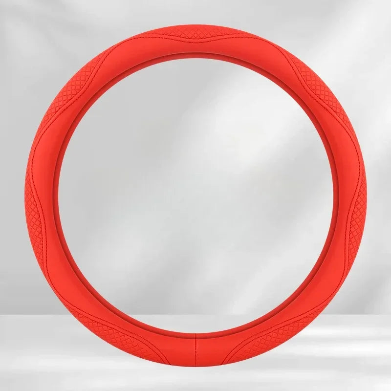Kawaii Nappa Leather Steering Wheel Cover πβ¨ | Cute & Stylish Universal Car Accessory for All Seasons ππ