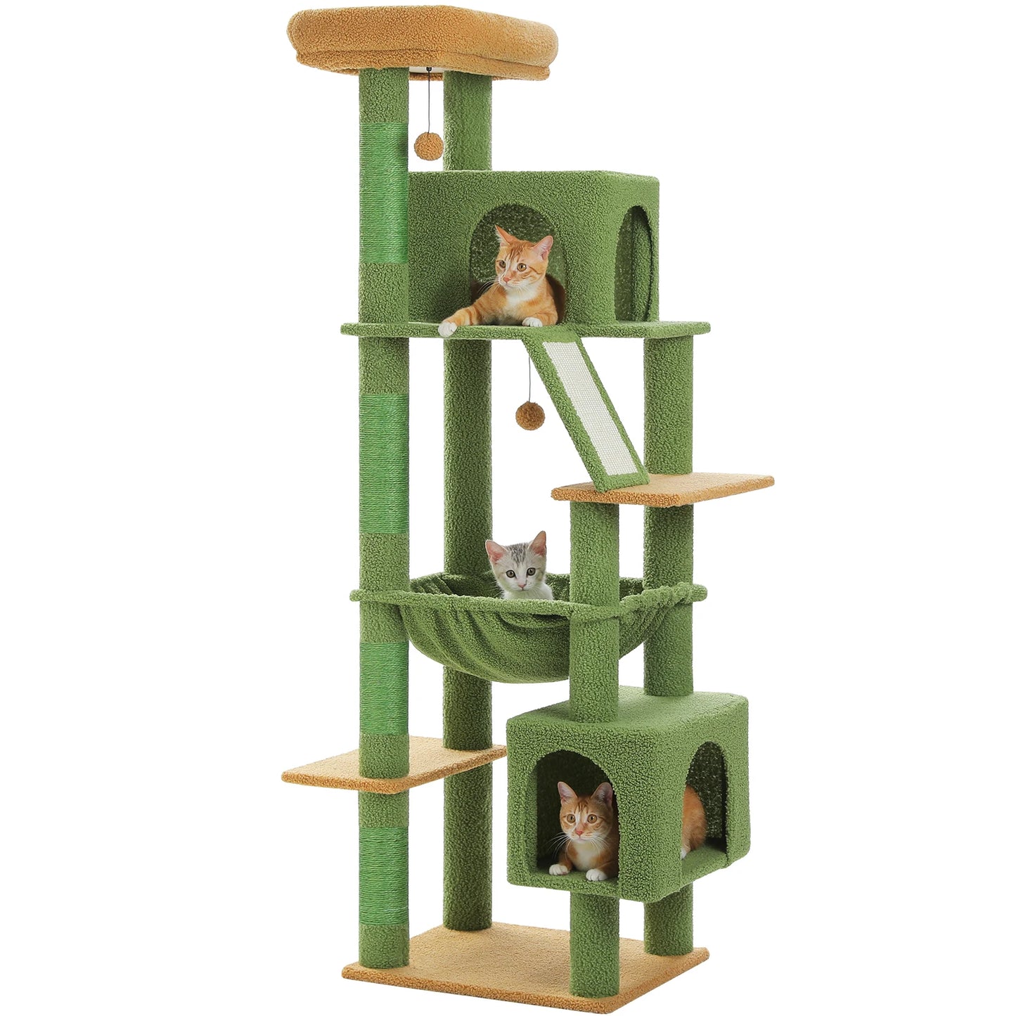 Cactus Cat Tree 71 Inch Tall Indoor Cat Tower With Multi Level Big Condo Pads 🐱🌵