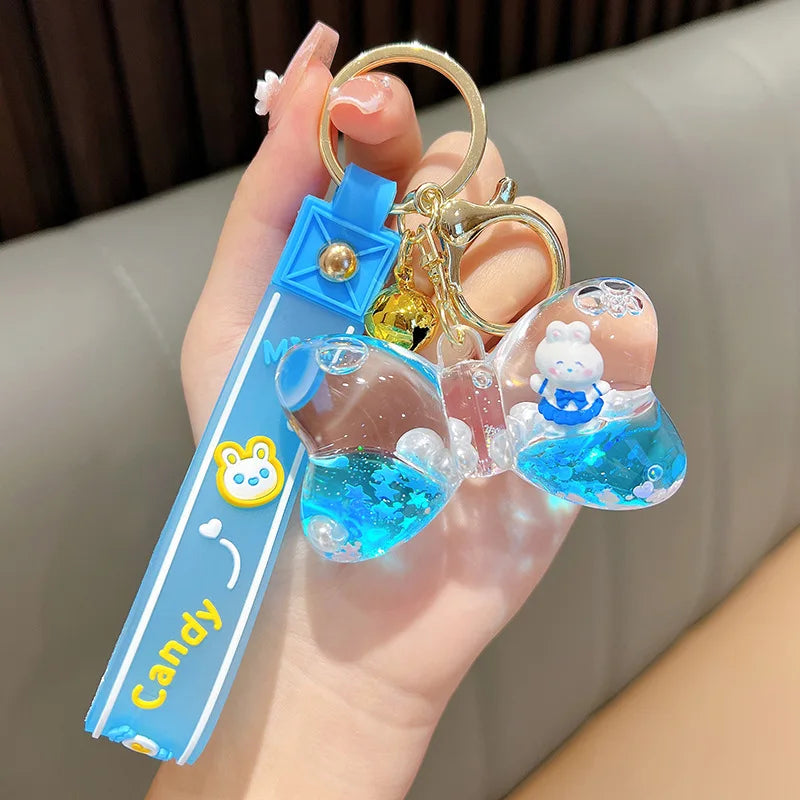 π°β¨ Cute Bunny Keychain with Quicksand Drift Bottle ππ