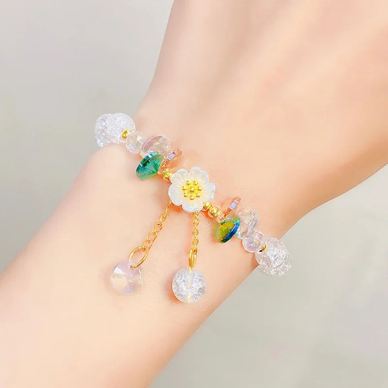 Kawaii Shell Flower Crystal Charm Bracelet πΈβ¨