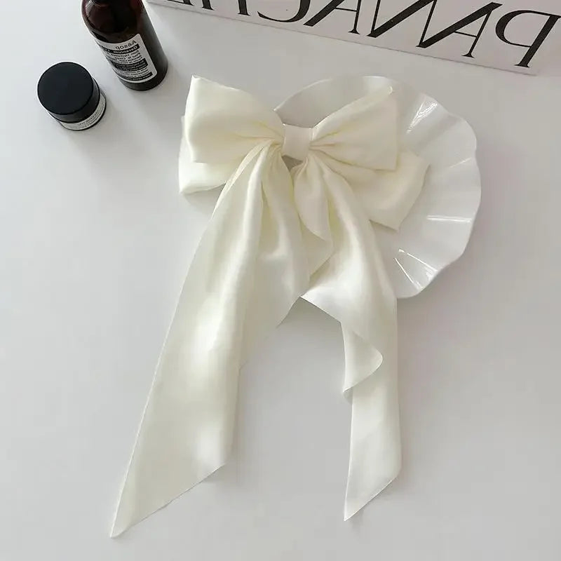 Kawaii Chic Bow Hairpin π | Adorable Black & White Ribbon Clips for Trendy Women π©βπ€ | Cute Hair Accessories π