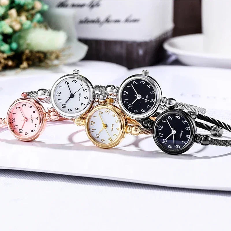 β¨ Kawaii Gold Bangle Watch π | Retro Stainless Steel Ladies Quartz Timepiece βοΈπ