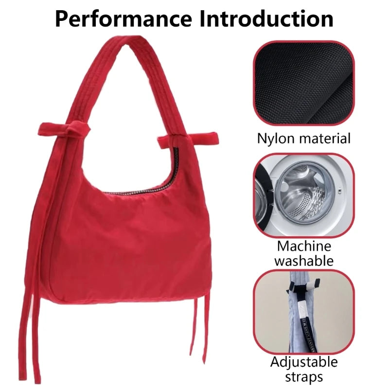 Kawaii Nylon Zipper Handbag πβ¨ - Chic Tote for Everyday Adventures!