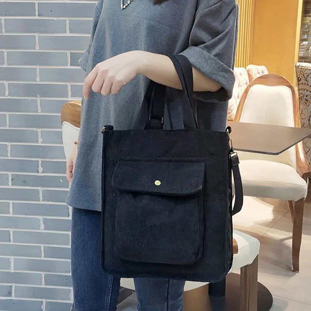Charming Corduroy Cutie πβ¨ Large Tote for Stylish Adventures! ππΌ - Pixie Quill