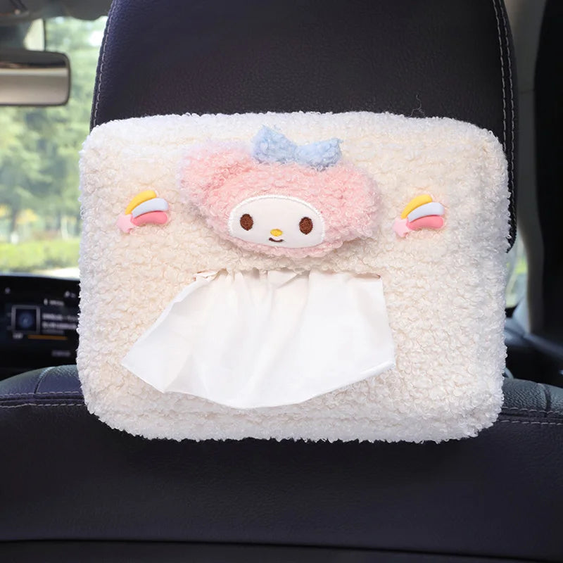 Kawaii Plush Flower Car Tissue Box Holder πΈπ | Cute Auto Visor Organizer for Fun Road Trips! π§»β¨