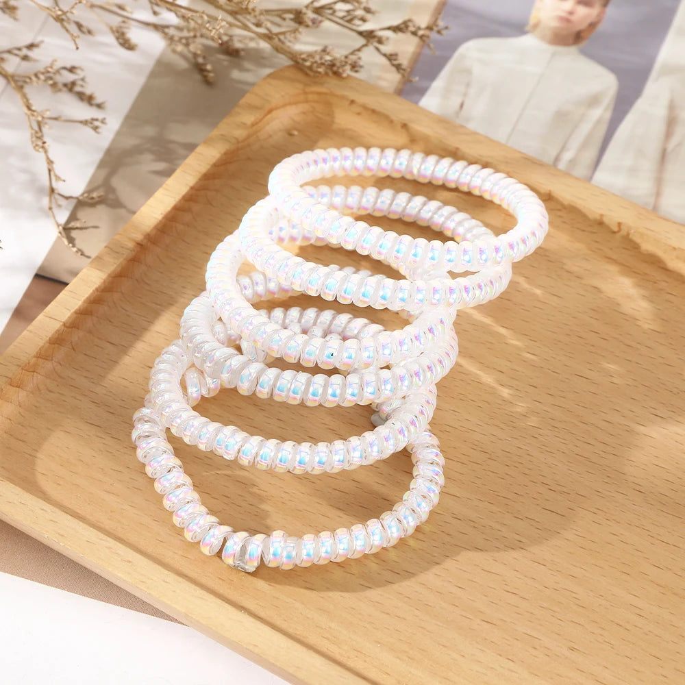 πβ¨ Adorable Spiral Hair Coils - 6pc Colorful Jelly Hair Ties for Trendy Tails! πΈπ