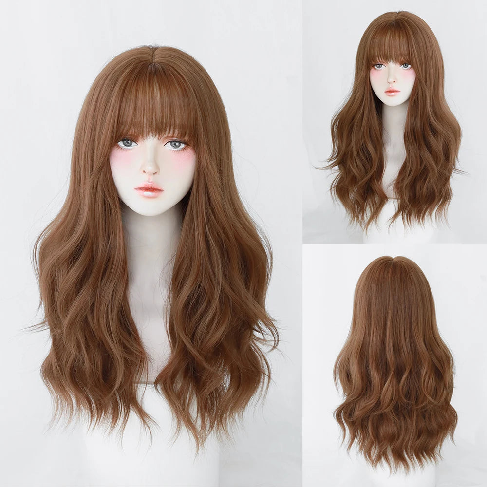 Kawaii Blonde Cosplay Wig πβ¨ | Wavy Synthetic Hair with Bangs for Daily & Party Looks π