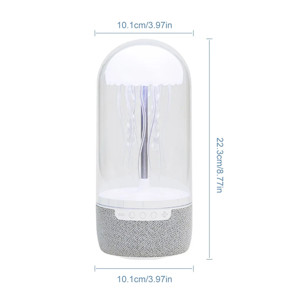 Kawaii Jellyfish Vibe πβ¨ Bluetooth Speaker & LED Mood Lamp ππΆ - Color Changing Night Light for Home & Office Decor!