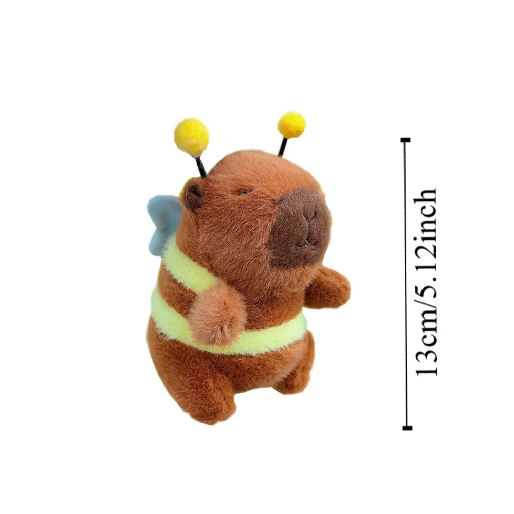 Kawaii Brown Capybara Keychain 🐹✨ Adorable Plush Doll with Funny Fluttering Wings - Perfect Bag Pendant! 🎉