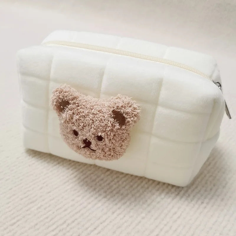Kawaii Bear Baby Toiletry Bag π»β¨ - Cute Cotton Makeup & Diaper Organizer for Moms! πΌπ