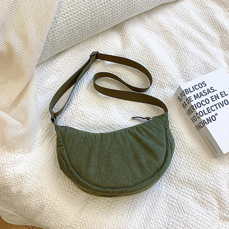 โจSoft & Stylish Corduroy Shoulder Bag ๐ - Fun Retro Tote for Trendy Adventures! ๐๐ - Pixie Quill