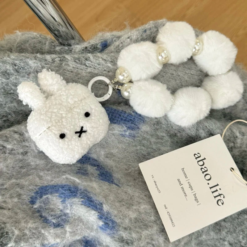 Kawaii Plush White Rabbit AirPods Cozy Case 🐰✨ for 1/2, 3, Pro & Pro 2! 🎧💖